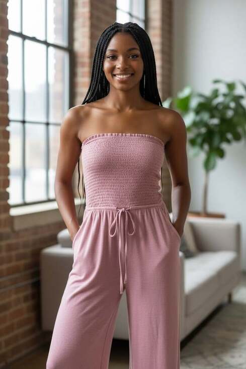Mauve lightweight Jumpsuit - Picture 1 of 4